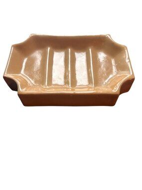 Vintage Clay City Pottery Yelloware Soap Dish Indiana Studio Pottery 3 X 5"